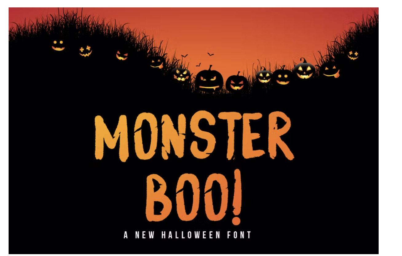 Download: Monster Boo - Halloween-Schrift